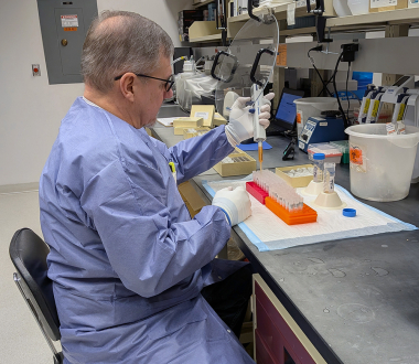 Timothy Sullivan, the HIV clinical testing supervisor in the Wadsworth Center’s Bloodborne Viruses Laboratory